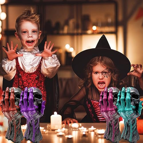 Skull Candle Molds, 3D Ghost Hand Skull Halloween Candle Molds | 3D Skull Silicone Mold for Candle Making, Aromatherapy Soap, Resin Casting, Ideal for Halloween Festive Atmosphere DIY Gifts - color: 1PCS Ghost Skull Hands Mold