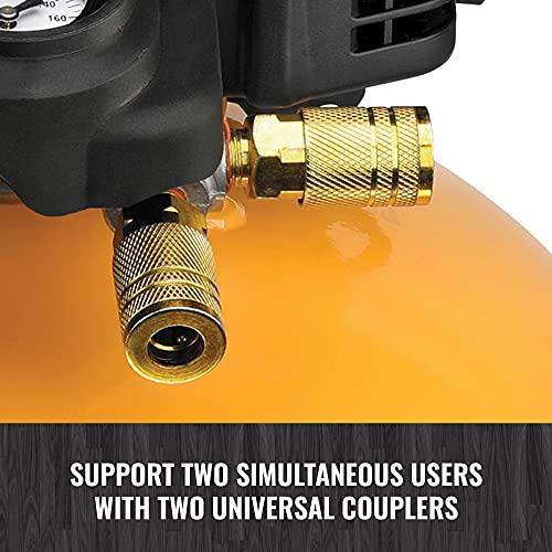 BOSTITCH Air Compressor Kit, Oil-Free, 6 Gallon, 150 PSI, Quiet Lightweight Pancake Air Compressor (BTFP02012-WPK)