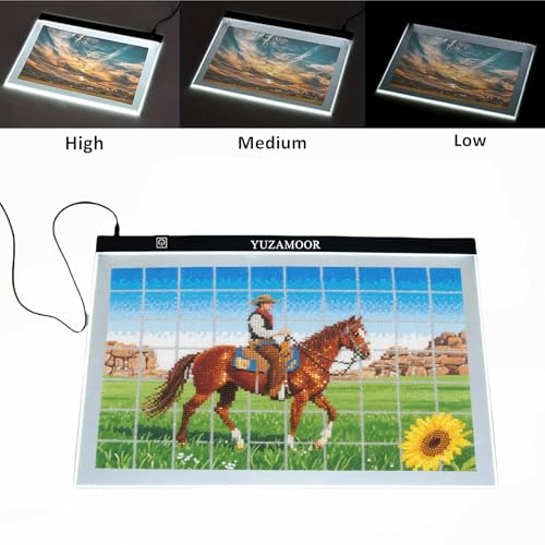 A3 LED Light Pad for Diamond Art, Sketching, Painting - Adjustable Brightness, Sketching, Tracing - USB Powered Complete Art Light Board Kit with Pad Stands and Clips - size: A3 Kit