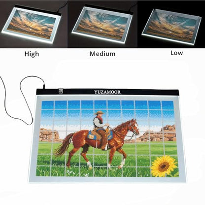 A3 LED Light Pad for Diamond Art, Sketching, Painting - Adjustable Brightness, Sketching, Tracing - USB Powered Complete Art Light Board Kit with Pad Stands and Clips - size: A3 Kit