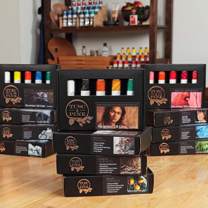 Tusc & Pine Artist Oil Paint - Greens, Set of 3 40 ml, Non-Yellowing, Rich & Creamy Consistency, Maximum Pigment Load, Small Batch Milled Oil Paints Made in the USA for Professional Artists - color: Greens, size: 40 ml (Set of 3)