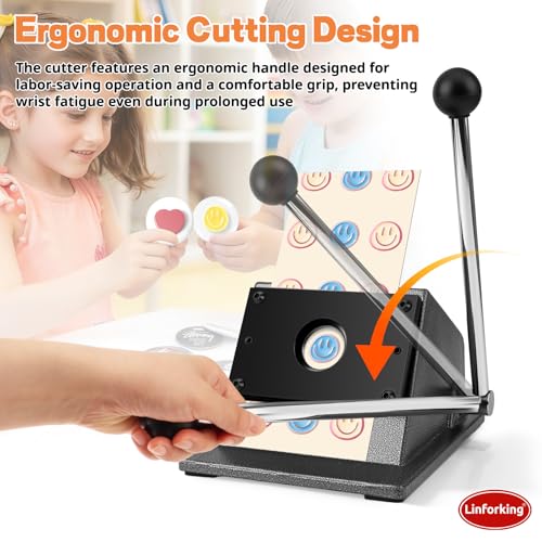 35mm (1.38") Circle Punch for 25mm (1") Buttons & Badges,Circle Cutter | Button Paper Cutter Graphic Punch Die Cutter | Heavy-Duty Round Paper Cutter for Professional Button Making, Badges & Crafts