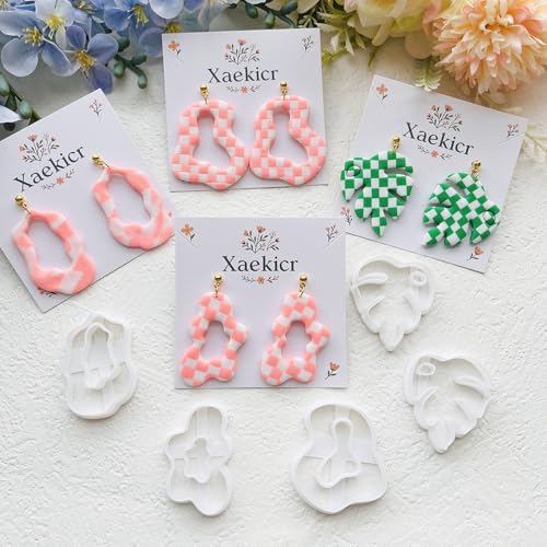 Organic Polymer Clay Cutters Set – Molds, Clay Cutters for Polymer Clay, Clay Earring Tools - color: H color