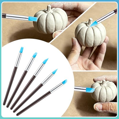 Aukney 100ML Air Dry Clay Varnish and 29pcs Tool Kit, High Gloss Air Dry Clay Glaze, Sealant, Prevent Clay from Cracking, and Scratch Resistant - Pottery Tools for Stippling, Shaping Clay Crafts