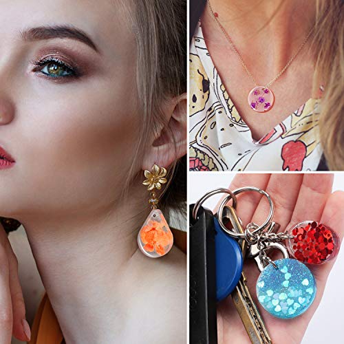 WILLBOND 67 Pieces Resin Keychain Molds Silicone with Hole, 5 Shapes