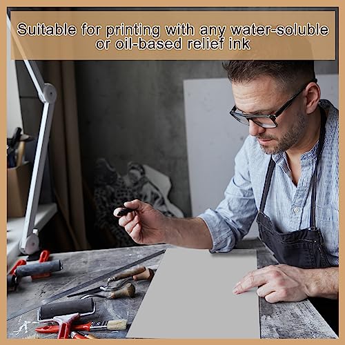 Yeaqee 2 Pcs 8 x 10 Inch Linoleum Blocks for Printmaking, Gray - color: Gray, size: 8 x 10 Inch