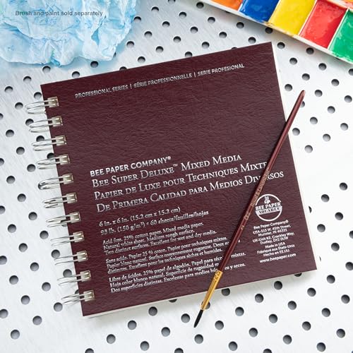 Bee Paper - 6"x 6" Super Deluxe Mixed Media Sketching Pad, 60 Sheets - size: 6-inch x 6-inch, 60 Sheet Wire Bound Pad