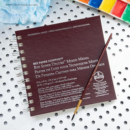 Bee Paper - 6"x 6" Super Deluxe Mixed Media Sketching Pad, 60 Sheets - size: 6-inch x 6-inch, 60 Sheet Wire Bound Pad
