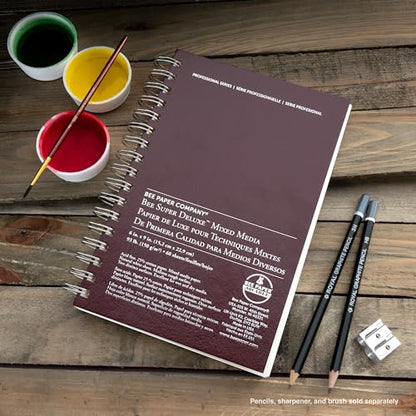 Bee Paper - 14"x 17" Super Deluxe Mixed Media Sketching Pad, 50 Sheets - size: 14-inch x 17-inch, 50 Sheet Wire Bound Pad