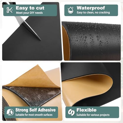 FONUNO Neoprene Foam Padding with Adhesive Closed Cell Foam, Black | Self Adhesive Foam Sheets Neoprene Foam Roll Padding for Gaskets Liner Crafts DIY, 12" Wide x 118" Long x 1/16" Thick - color: Black, size: 12" Wide x 118" Long x 1/16" Thick