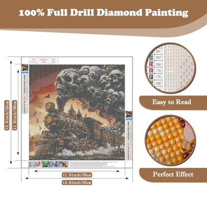Xoaoes Skull Diamond Art Kits for Adults, Train 5D Diamond Painting Kits - color: CM051