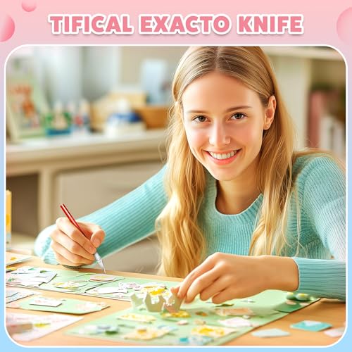 55PCS Exacto Knife Set, Craft Knife, Hobby Knives with 50PCS Blades | 55PCS precision knife kit, SK5 exacto knife blades for art, woodworking, stencil, scoring, scrapbooking, modeling and crafts - style: Multi-3 – 5 Knives / 50 Blades