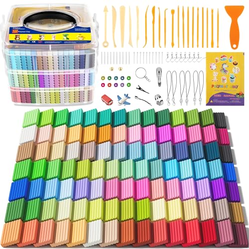 Aestd-ST Polymer Clay 102 Colors, Oven Bake Modeling Clay for Kids | Easy to Shape, Non-Sticky, Colorful, Portable Storage Box, 20 Sculpting Tools, Accessories, DIY Starter Kit for Kids & Adults - color: 102 Colors