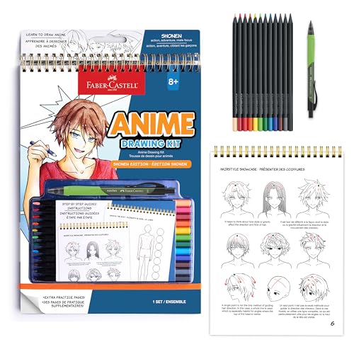 Faber-Castell Anime Drawing Kit, Shonen Edition with Step-by-Step Book - style: Shonen Edition