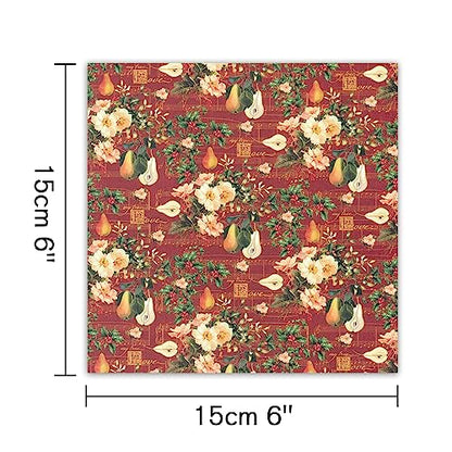 Scrapbook Paper, 24 Sheets 6"×6" 160gsm Single-Sided Patterned Cardstock - color: 24 sheets-carols