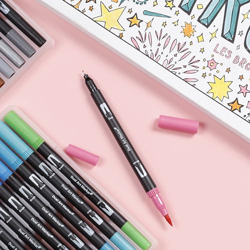 Incraftables 36 Color Dual Tip Calligraphy Pen Set – Artist Brush Pens & Fine Tip Markers for Writing, Journaling, Coloring, and Calligraphy - style: Calligraphy dual pens