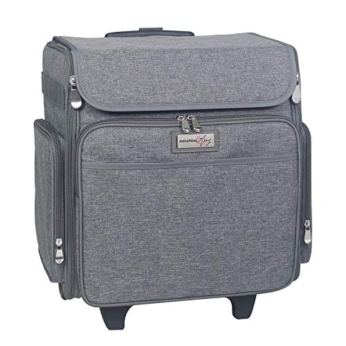Everything Mary Rolling Scrapbook Tote – Heather Grey Craft Bag with Wheels – Organizer Case for Scrapbooking, Papercraft, Art Supplies & Portable Craft Storage - color: Heather Grey