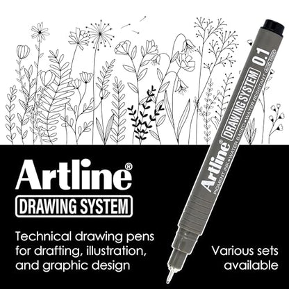 Artline 230 Drawing System Pens, Technical Drawing Pens For Drafting, Illustrating, and More, 0.1mm, 0.3mm, 0.5mm, and 0.7mm Fine Tips - Black, 4-Pack - style: 0.1, 0.3, 0.5, 0.7mm Nib Sizes | 4-Pack