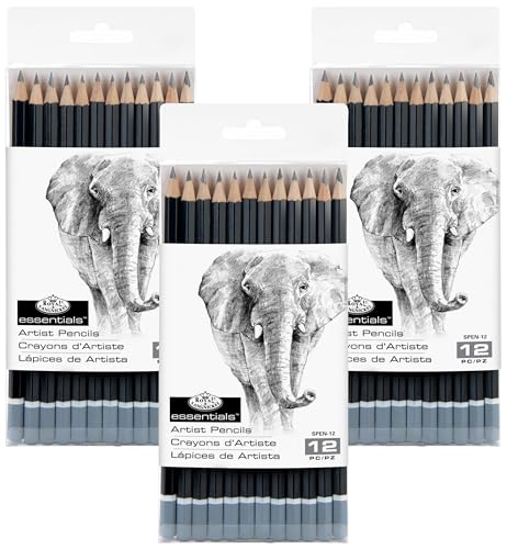 Royal & Langnickel SPEN-12 Essentials Sketching Pencil Set, 12-Piece (Pack of 3) - size: 12 Count (Pack of 3)
