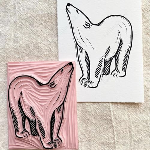 Falling in Art 5 Pack 4x6 Rubber Carving Block, Easy Cut Lino Blocks | Soft Linoleum Block for Printmaking, Stamps, Crafts - size: 4''x6'' 5 Pack