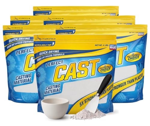 Perfect Cast Mold Casting Powder, Fast-Curing, Non-Toxic, Water-Based Material for DIY Sculptures, Jewelry, Crafts & Models, USA Made, 6 x 4 lb Bag - size: 24 lb