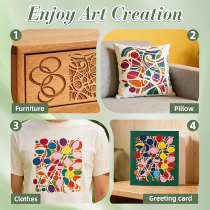 Geometric Texture Stencils for Crafts Reusable 16Pcs Stencils(10X8 Inch) - color: Texture 1