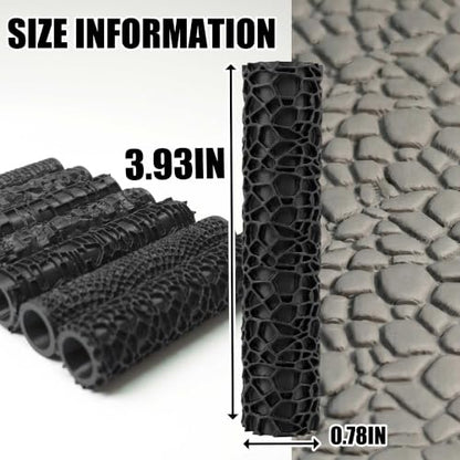20-Piece 3D Printed Texture Roller Set, Clay Embossing Tools for Adults