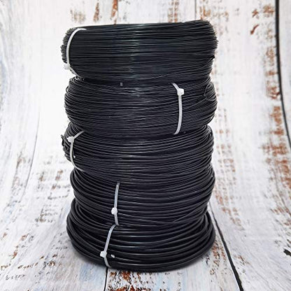 INSPIRELLE 15 Gauge Black Aluminum Craft Wire Bendable Metal Wire | 164 Feet for Jewelry Craft Making - color: Black, size: 15 Gauge (1.5mm)