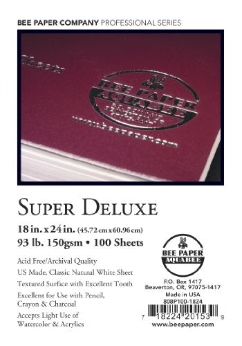 Bee Paper Company Super Deluxe Sketch Book, 18 by 24-Inch, 100 Per Sheet - size: 18-inch x 24-inch, 100 Sheet Pack