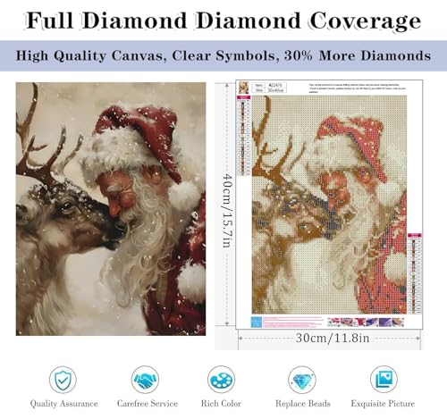 HHMATITS Christmas Diamond Art Kits for Adults 12 X 16Inch - color: Christmas-3