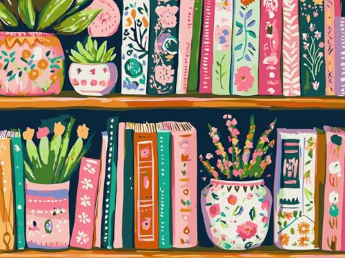 Book Flower Paint by Numbers Kit On Canvas for Adults Beginners 12x16In - color: PB463-1