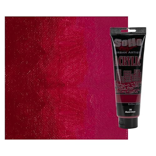 Soho Urban Artist Heavy Body Acrylic Paint - 250 ml Tube - Alizarin Crimson - Thick, Rich Color, Excellent Coverage, Professional Quality - Artists Acrylic Paint - color: Alizarin Crimson, size: 8.45 Fl Oz (Pack of 1)