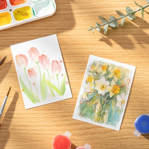 80 Sheets Watercolor Paper, 2.5 x 3.5 in, 110 Lb/230 GSM, Cold Press - size: 2.5 x 3.5Inch