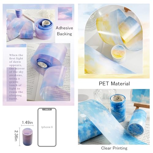 Cloud PET Tape Stickers for Journaling Supplies,Scrapbook Stickers for DIY - color: Realm