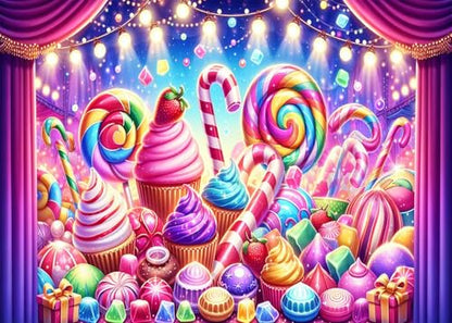 10x8FT Candyland Backdrop Sweet Candy Fest Ice Cream Lollipop Candy Cane Background for Kids Baby Shower Birthday Decorations Girls Sweet Candy Party Vinyl - size: 10x8FT