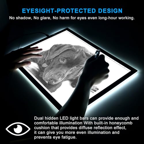 LitEnergy A3 Copy Light Board Tracing Box, Ultra-Thin Adjustable Drawing Tablet USB Power Artcraft LED Tracer Pad for Diamond Art Painting Accessories, Streaming, Sketching, Animation, Stenciling - color: BLACK, size: 11.7" x 16.5"