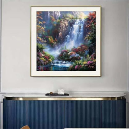 SHICERNHJ 5D Diamond Painting Kits for Adults Beginner,Waterfall Landscape Diamond Art Kits,DIY Full Drill Diamond Painting Kits Arts and Crafts for Adults Home Wall Deco 14 x 14 Inch - color: SH147