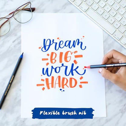 edding 1340 Brush Pen - Set of 20 - Colorful, Bright, Delicate Colors - Flexible Brush Nib - Felt-Nib Pen for Painting, Writing and Drawing - Bullet journals, Hand Lettering, Mandalas, Calligraphy - color: 24: Set of 20 - Multicoloured
