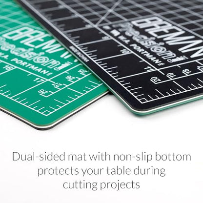 Wa Portman Sewing Cutting Mat, Precision Knife, Inch & Metric Ruler Set This set includes 18x24 Inch Self-Healing Cutting Mat, 10pc #11 Blades, Xacto Knife Set, & 24'' Cork Backed Metal Ruler Set - size: 18x24
