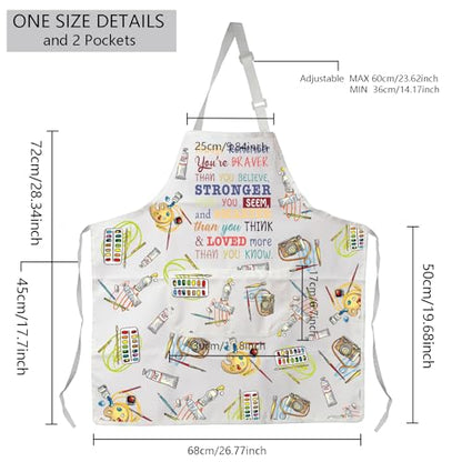 MBMSO Painting Artist Apron with Pockets Artist Painter Gifts Art Lover Gift for Art Teacher Student Painter Apron Waterproof - color: Braver Art Apron