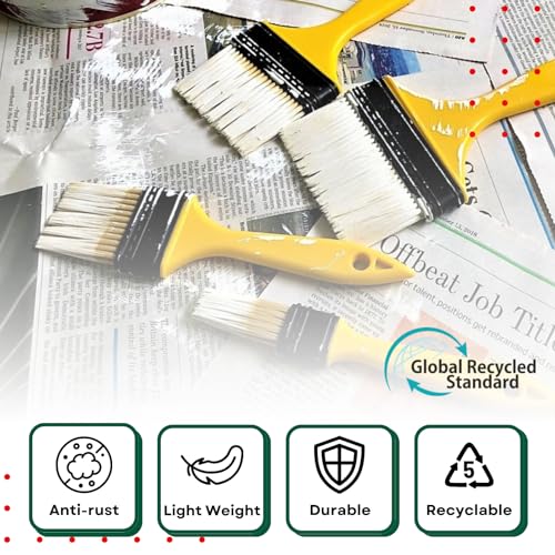 Not Chip Brush Set 4 inch 20 Pack, Never Lose Bristles | Paint Brushes for Walls, 100% Plastic, for Paint, Glues, Stains and Single material - size: 4 inch, 20 pcs