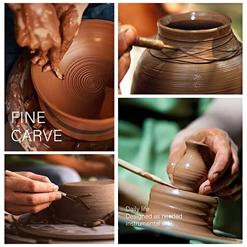 TEMONTIAN Clay Sculpting Tools for Pottery, Polymer & Air Dry Clay, 44 PCS - color: BROWN