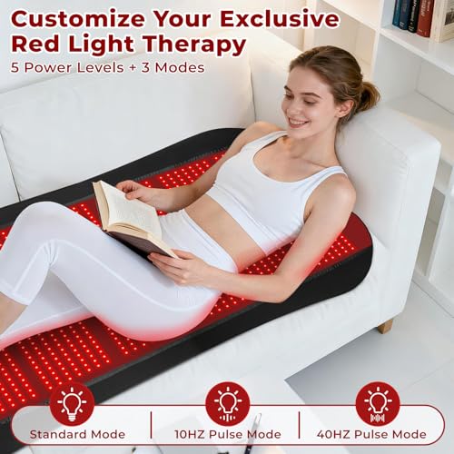 Red Light Therapy Mat for Body, Red Lights Pad with 660nm&850nm Infrared Light Therapy Mat, Chirstmas Birthday Festival Gift for Women Men Father Dad Mother Mom Lover Elderly 76.8"x39.4" - size: 76.8"x39.4"