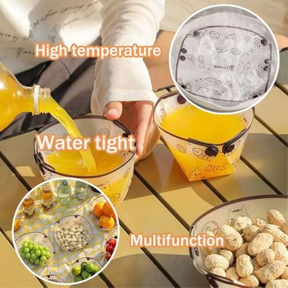 MIUPOO Collapsible Cup Set,Portable Mess Kit,Food Grade Material Free Folding Cup for Lunch Family Picnic, 4.7×4.2×3.2 Inches,4Pieces - size: 4.7×4.2×3.2 Inches