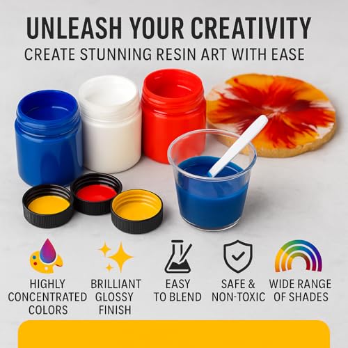 24 Colors Epoxy Resin Pigment Paste Set – High Concentration Creamy Opaque Epoxy Dye & Coloring Paste Kit for Resin Art, Jewelry Making, Tumblers, River Tables, Coasters – Mica Powder Alternative - color: 24 Creamy Colors