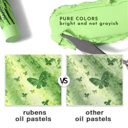 rubens 24 Macaron Colors Soft Oil Pastels,Creamy & Easy Blending - color: 24 Macaron Colors