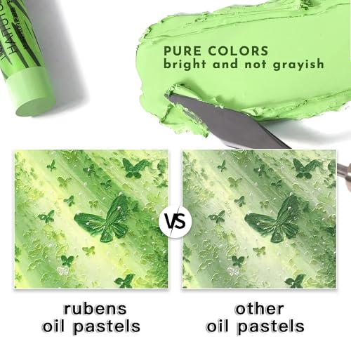 rubens 24 Macaron Colors Soft Oil Pastels,Creamy & Easy Blending - color: 24 Macaron Colors