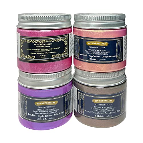 Two-Tone Iridescent Effect Metallic Acrylic Paint Set Pink Color 2 oz/60 ml Bottel, Water-Based Rich Pigment, High Brightness, Non Toxic for Artists & Hobby Painters(Pink Unicorn) - color: Pink Unicorn