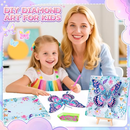 Crafts for Kids Age 8-12, Girls Birthday Gifts, Butterfly Diamond Painting - style: Blue