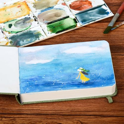 SEMLEART Watercolor Journal Sketchbook,4 * 6",140lb/300GSM Cotton Paper - size: 4×6in